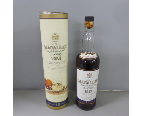 One bottle, The Macallan Single Highland Malt Scotch Whisky, 1983, 18 years old 
