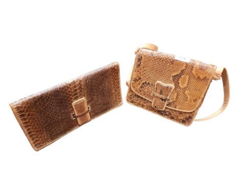 PAIR OF VINTAGE SNAKE SKIN BAGS 