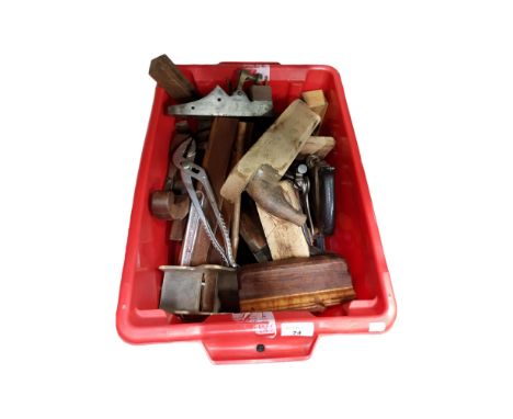 BOX TO INCLUDE OLD WOOD WORKING TOOLS 