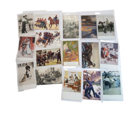 16 GERMAN FIRST WORLD WAR PERIOD PATRIOTIC &amp; MILITARY POSTCARDS 