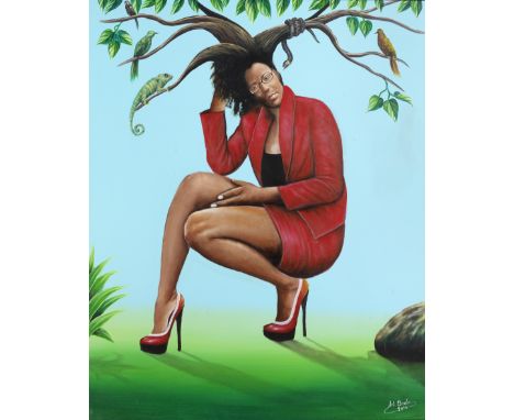 Camille-Pierre Pambu Bodo (Democratic Republic of Congo, 1953-2015)Femme Arbre signed and dated 'Art Bodo 2013' (lower right)