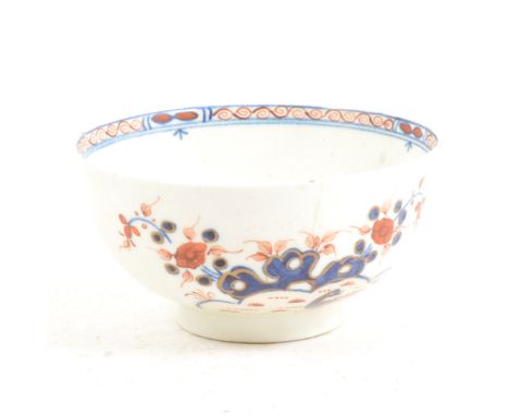 A First Period Worcester bowl, decorated with birds amongst foliage, in an Imari palette, diameter 10.5cm.