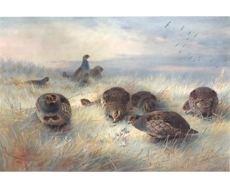 After Archibald Thorburn, Frosty Dawn, limited edition colour print, 40cm x 56cm; and a pair of signed colour prints, or Retr