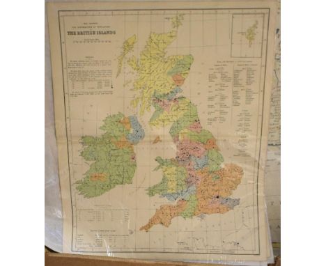 British Isles.  Sixty four maps from the 1st County Series, mechanically coloured, including the Isle of Man, all unframed,  