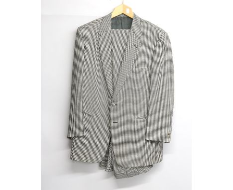 Versace Gentleman's wool suit,in  hounds tooth fabric Condition Report:  Trousers Waist- 96cm, 76cm inside leg, appears to ha