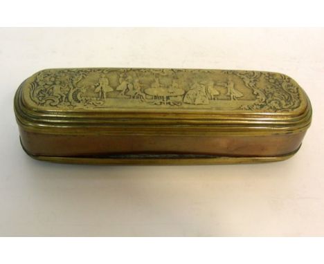 Cooper & Brass Tobacco Box, Johann Heinrich Giese (1716-1761), Iserlohn, Germany, Ca 1760.The oblong box is made with a brass