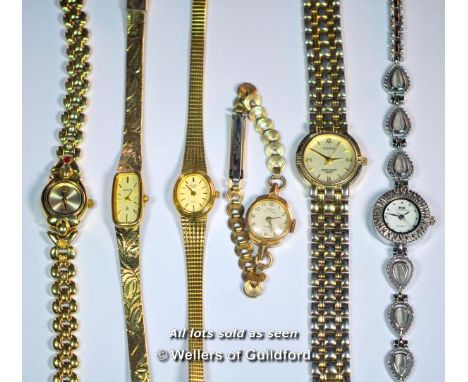 Six ladies' wristwatches, including Rotary, a vintage Oris, Sekonda, Accurist