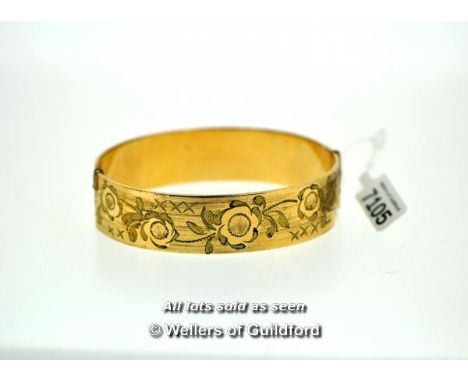 9ct gold-plated hinged bangle