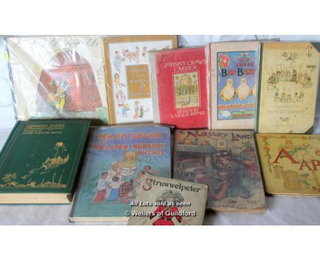 To Nursery Land with Louis Wain; Kate Greenaway, A is for Apple; Kate Greenaway, Little Ann, A book; Johnny Crow's Garden, il