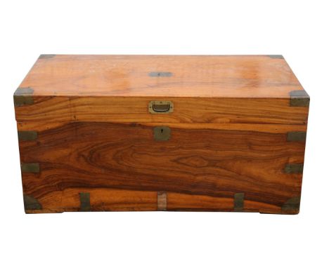 A Victorian camphorwood trunk, with brass mounts and side carrying handles, H 48cm, W 103cm, D 103cmCondition Report:  Three 