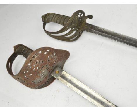 An 1897 Pattern Infantry Officers Sword by Henry Wilkinson No. 16601silver wire bound fish skin grip, 81.5cm blade, with meta