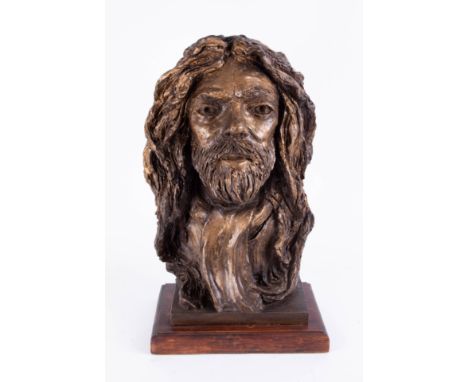 Richard Clark, an original bronze sculpture of Robert Lenkiewicz, head and shoulders, a numbered edition 14/25 with handwritt