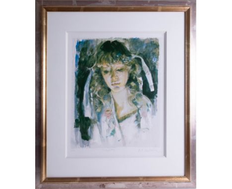 Robert Lenkiewicz, signed edition print 2/350 'Study of Mary' 47cm x 37cm, framed and glazed.