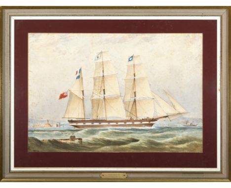 RICHARD FOLEY (fl.1861) Juliet Erskine, 1857 Signed and dated Watercolour, 41 x 61cmExhibited: Maritime Paintings of Cork, Cr