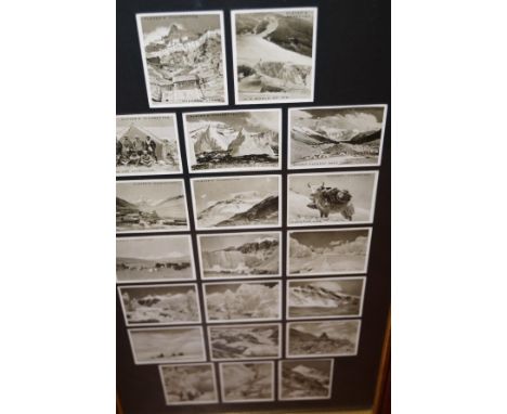 Players cigarette cards mount Everest double sided framed 