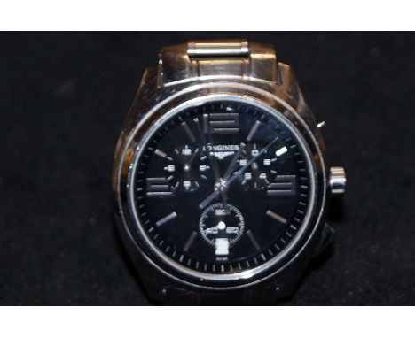 Gents Longines wristwatch chronograph L3.633.4 Lungomare currently ticking &amp; keeping good time (1 button missing)