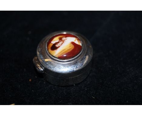 Silver pill box (nude enamel)