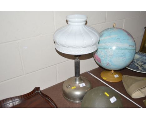 A Colman paraffin lamp with opaque shade 