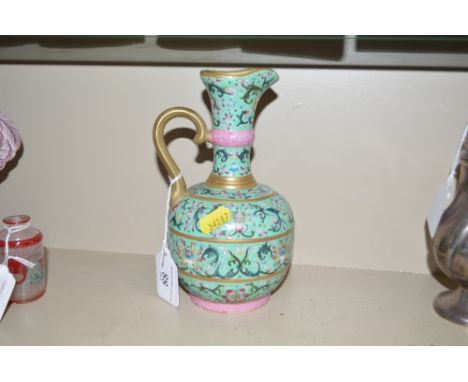 A Chinese famille rose ewer, seal mark to base