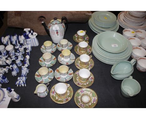 A continental porcelain coffee set; and various Noritake teaware 