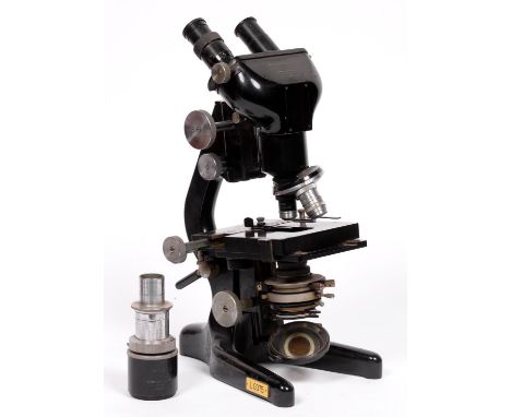 A compound "Bactil" binocular microscope, W Watson &amp; Son Ltd London No. 108516, second quarter 20th century, with two fix