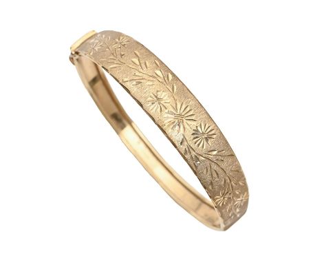 A 9ct gold bangle, 62mm (internal), import marked Birmingham 1994, 10g  Good condition