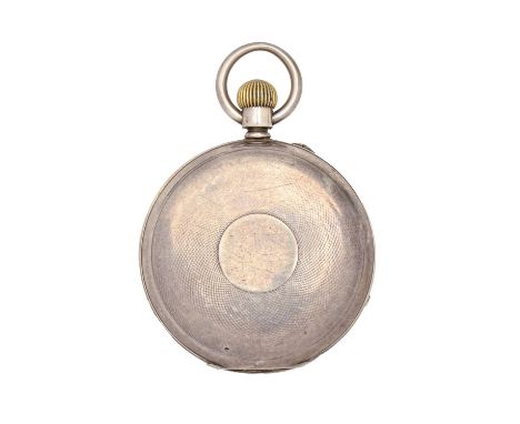 A silver hunting cased keyless lever watch, with three quarter plate movement, 51mm diam, Chester 1898  Good condition and wo