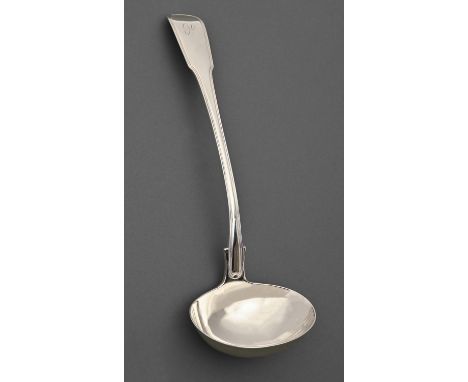 A George III silver soup ladle, Fiddle &amp; Thread pattern, by William Bateman, London 1817, 10ozs  Good condition. The init