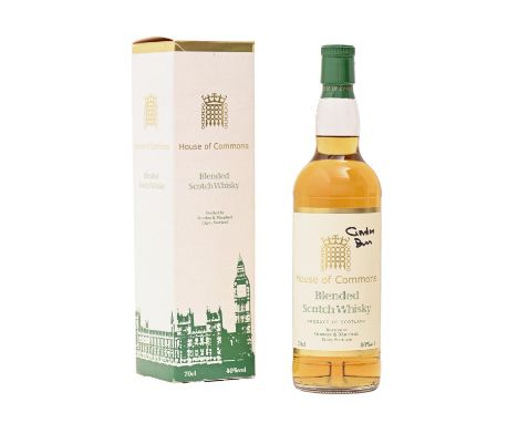 Spirits. An autographed bottle of House of Commons Blended Scotch Whisky,&nbsp;bottled by Gordon &amp; MacPhail, signed by Go