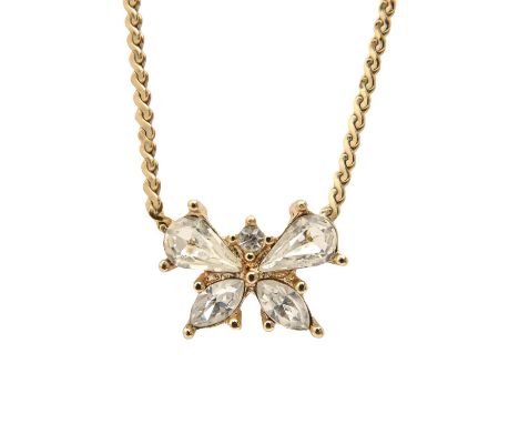 Costume jewellery. A Christian Dior giltmetal butterfly necklace,&nbsp; 41cm, signed and marked GERMANY, maker's box  Good co