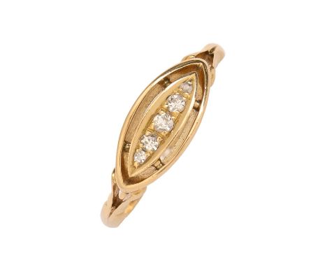 A diamond ring, in 18ct gold Birmingham 1914, 2.4g, size O  Light wear