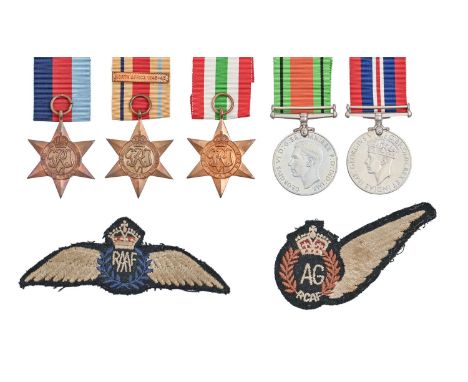 WWII, attributed group of five, 1939-1945 Star, Africa Star, North Africa 1942-43 clasp, Italy Star, Defence Medal and War Me