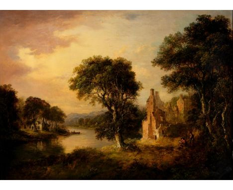 Alexander Nasmyth (1758-1840) - Wooded Landscape with Figures by Ruins,&nbsp; signed, dated and inscribed&nbsp; "An old house