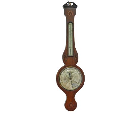 A Victorian mahogany barometer, A Patu... Oldham St Manchester, with shell and flower paterae, alcohol thermometer, 96cm h  G
