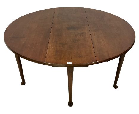 George III mahogany drop-leaf dining table, oval top raised on gate-leg cabriole supportsDimensions: Height:&nbsp;72cm&nbsp; 