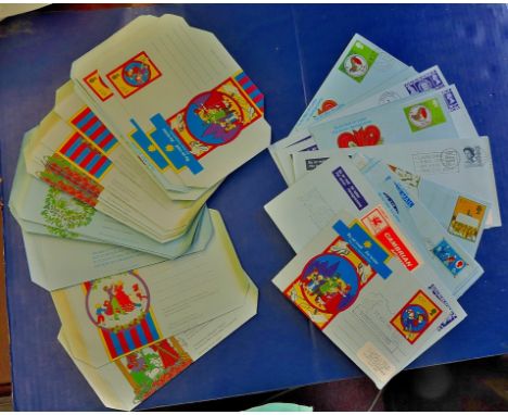 Great Britain Air Letters  Collection of 75 (approx) 1970's - many used First Day few Channel Islands - clean lot.