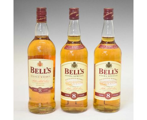 Bell's Finest Old Scotch Whisky, aged 8 years, 3 x 1 litre bottles