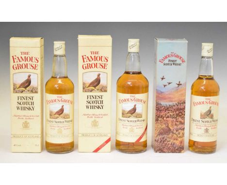 Famous Grouse Finest Scotch Whisky, 3 bottles in card cases