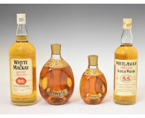 Whyte &amp; Mackay Special Scotch Whisky, 2 bottles, and Dimple Old Blended Scotch Whisky, 1 bottle and a half bottle (4)