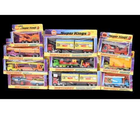 Matchbox Superkings - Group of ten boxed diecast model vehicles to include; K-13 'D.A.F. Building Transporter', K-17 'Scammel
