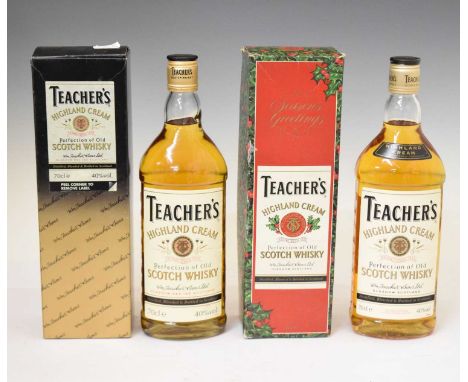 Teacher's 'Highland Cream' Old Scotch Whisky, 2 bottles in card cases