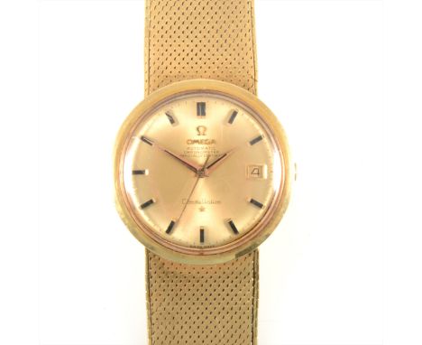 Omega – a gentleman's 18 carat yellow gold Automatic Constellation Chronometer wrist watch, circular champagne 30mm dial with