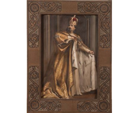 Olio su tela, firmato in basso a destra M Ansaldy, H cm 115x70 