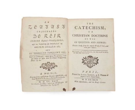 Irish Gaelic printing The Catechism, or Christian Doctrine by way of Question and Answer [Irish title: An teagasg Críosduidhe