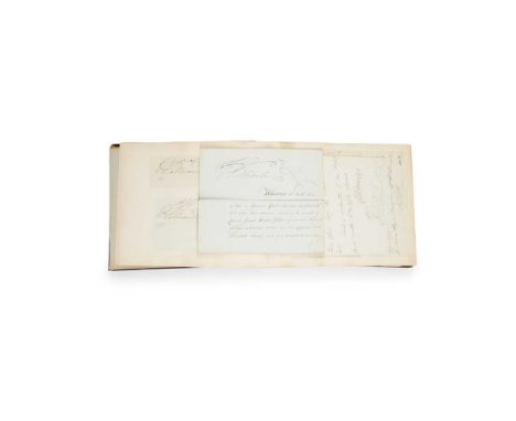 Royalty, politicians and soldiers Autograph album with Royal Artillery and Waterloo interest, 19th century including George I