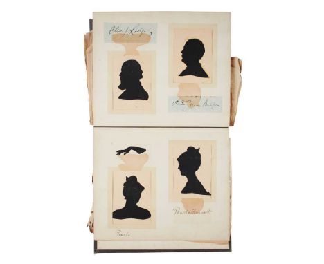 'The Souls' Album of silhouette portraits, 1899-1901 containing some 90 scissor-work silhouette portraits in black paper, set