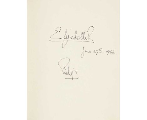 Elizabeth II, Queen of the United Kingdom (1926-2022) and Philip, Duke of Edinburgh (1921-2021) Autograph signatures, 27th Ju