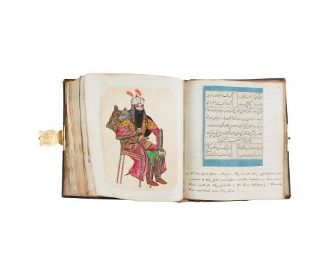 Oriental languages Manuscript commonplace book of R. M. Binning, c.1870 4to (19.4 x 15cm), contemporary straight-grain black 