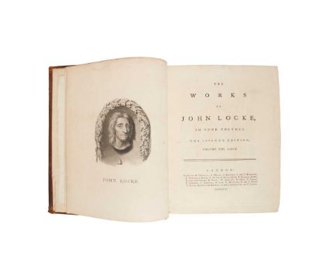 Locke, John The Works London: H. Woodfall [and others], 1768. Seventh edition, 4 volumes, 4to, contemporary marbled calf, gil