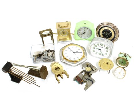 Small quantity&nbsp;of various clocks, clock parts and keys etc. 